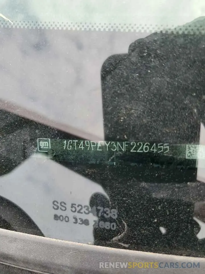 12 fotografías del automóvil dañado 1GT49PEY3NF226455 GMC SIERRA 2022
