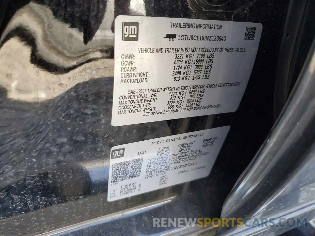 14 fotografías del automóvil dañado 1GTU9CED0NZ133543 GMC SIERRA 2022