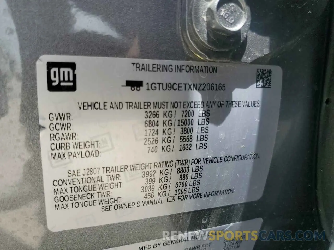 12 fotografías del automóvil dañado 1GTU9CETXNZ206165 GMC SIERRA 2022