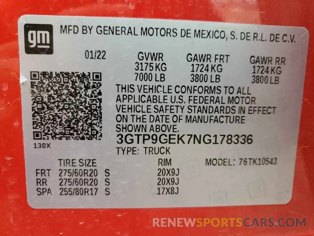 12 fotografías del automóvil dañado 3GTP9GEK7NG178336 GMC SIERRA 2022