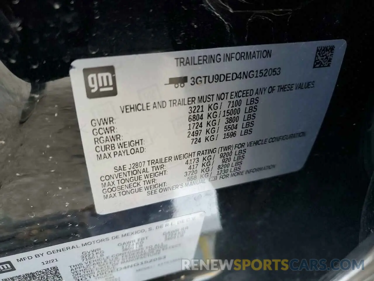 12 fotografías del automóvil dañado 3GTU9DED4NG152053 GMC SIERRA 2022