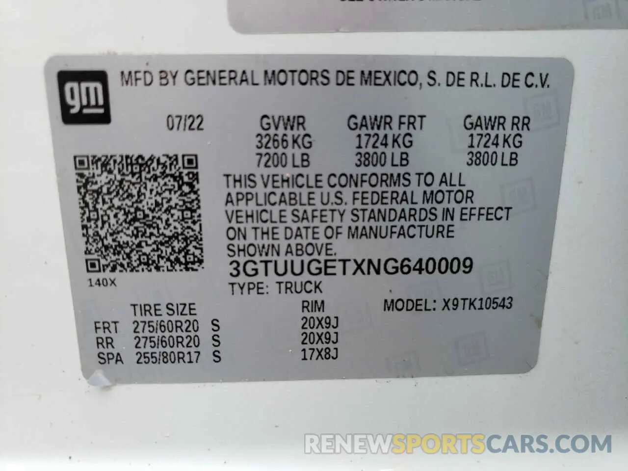 12 fotografías del automóvil dañado 3GTUUGETXNG640009 GMC SIERRA 2022