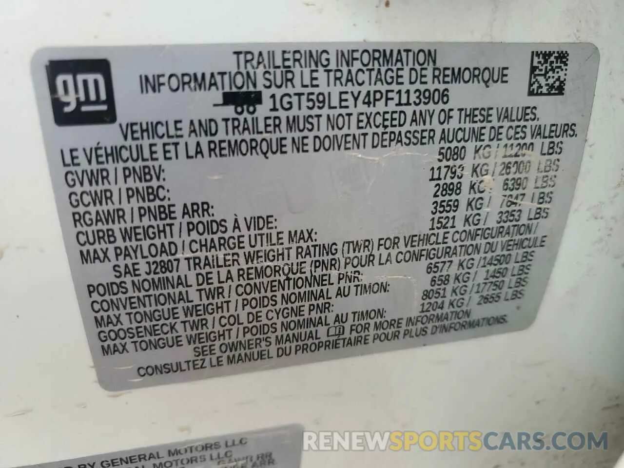 13 fotografías del automóvil dañado 1GT59LEY4PF113906 GMC SIERRA 2023