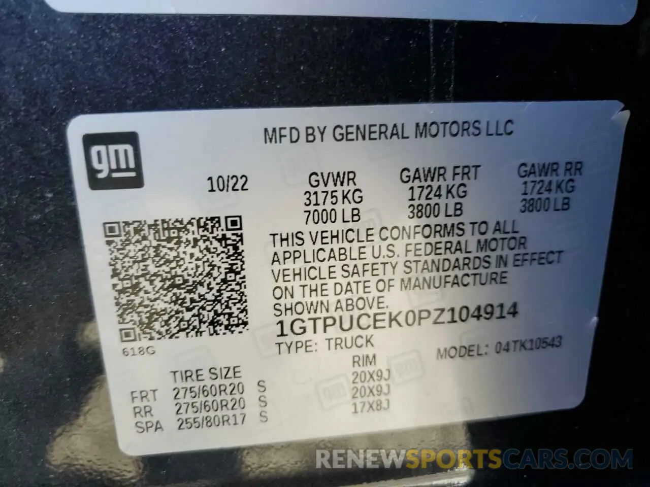 13 fotografías del automóvil dañado 1GTPUCEK0PZ104914 GMC SIERRA 2023
