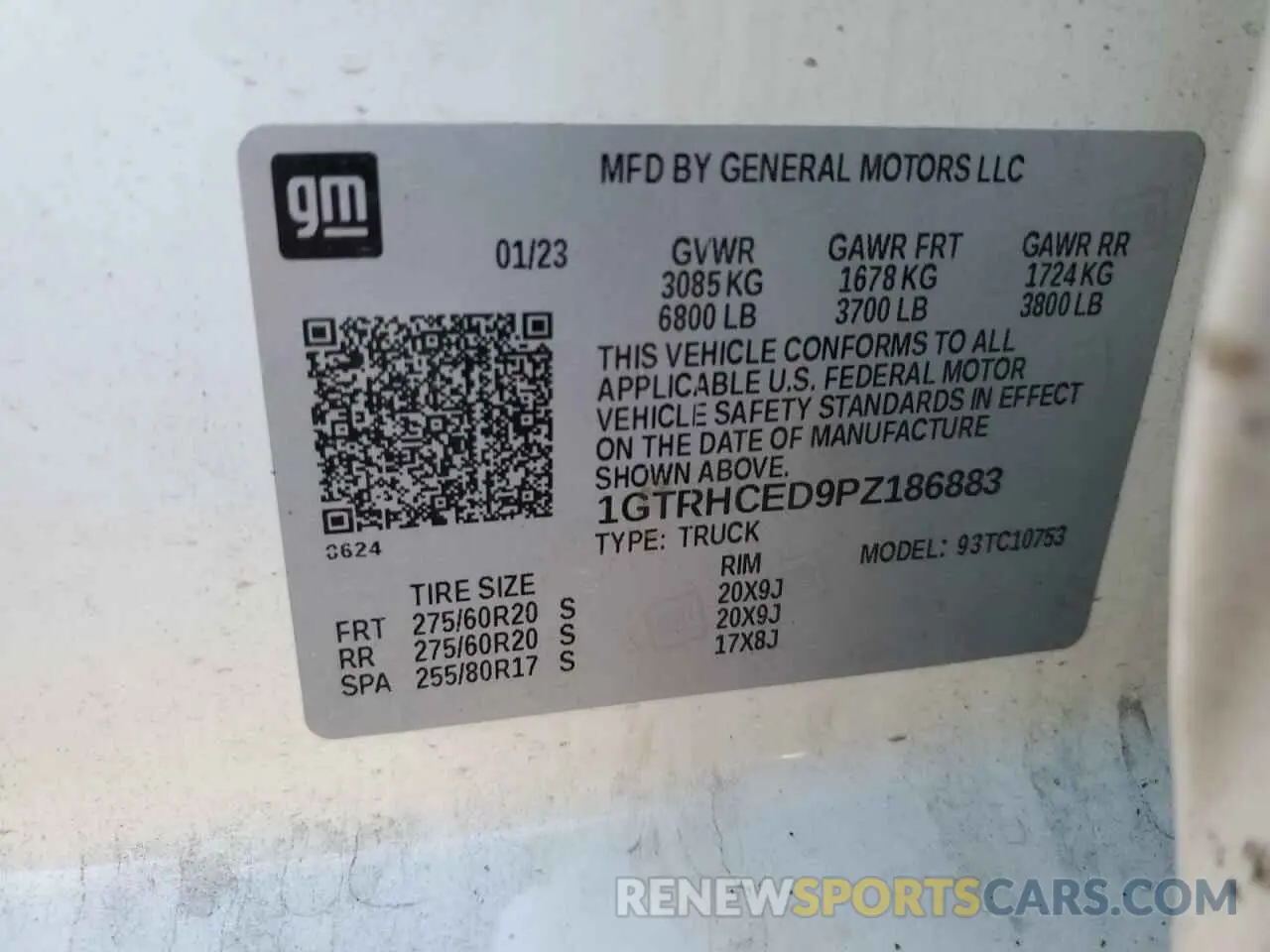 12 fotografías del automóvil dañado 1GTRHCED9PZ186883 GMC SIERRA 2023