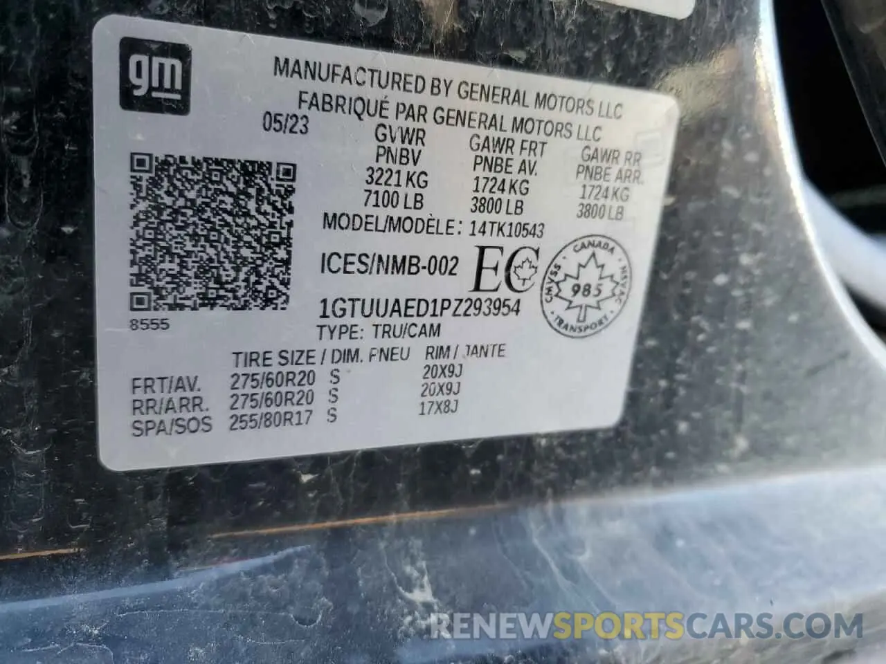 12 fotografías del automóvil dañado 1GTUUAED1PZ293954 GMC SIERRA 2023