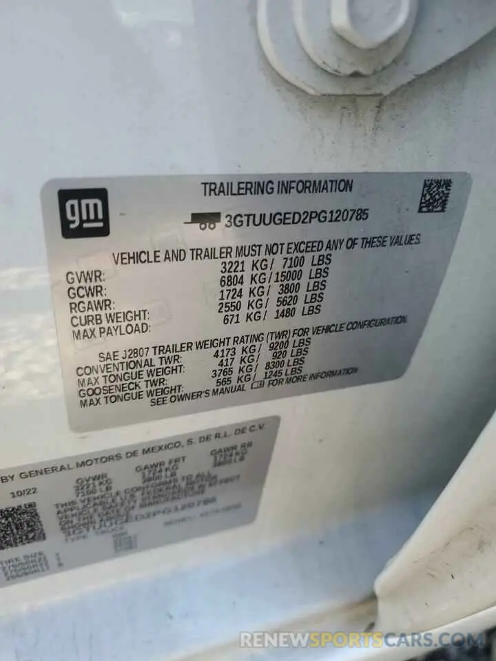 13 fotografías del automóvil dañado 3GTUUGED2PG120785 GMC SIERRA 2023
