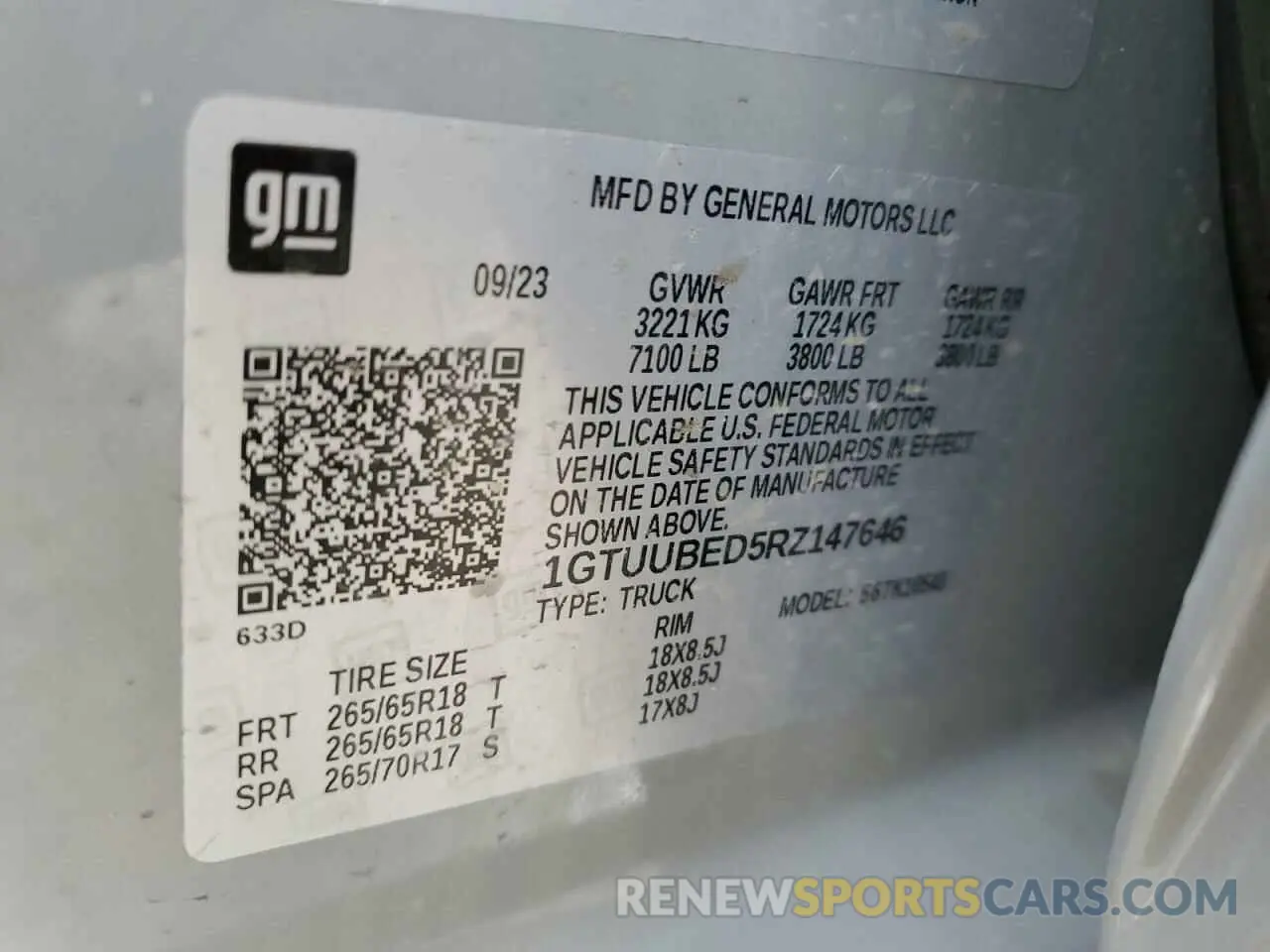 12 fotografías del automóvil dañado 1GTUUBED5RZ147646 GMC SIERRA 2024