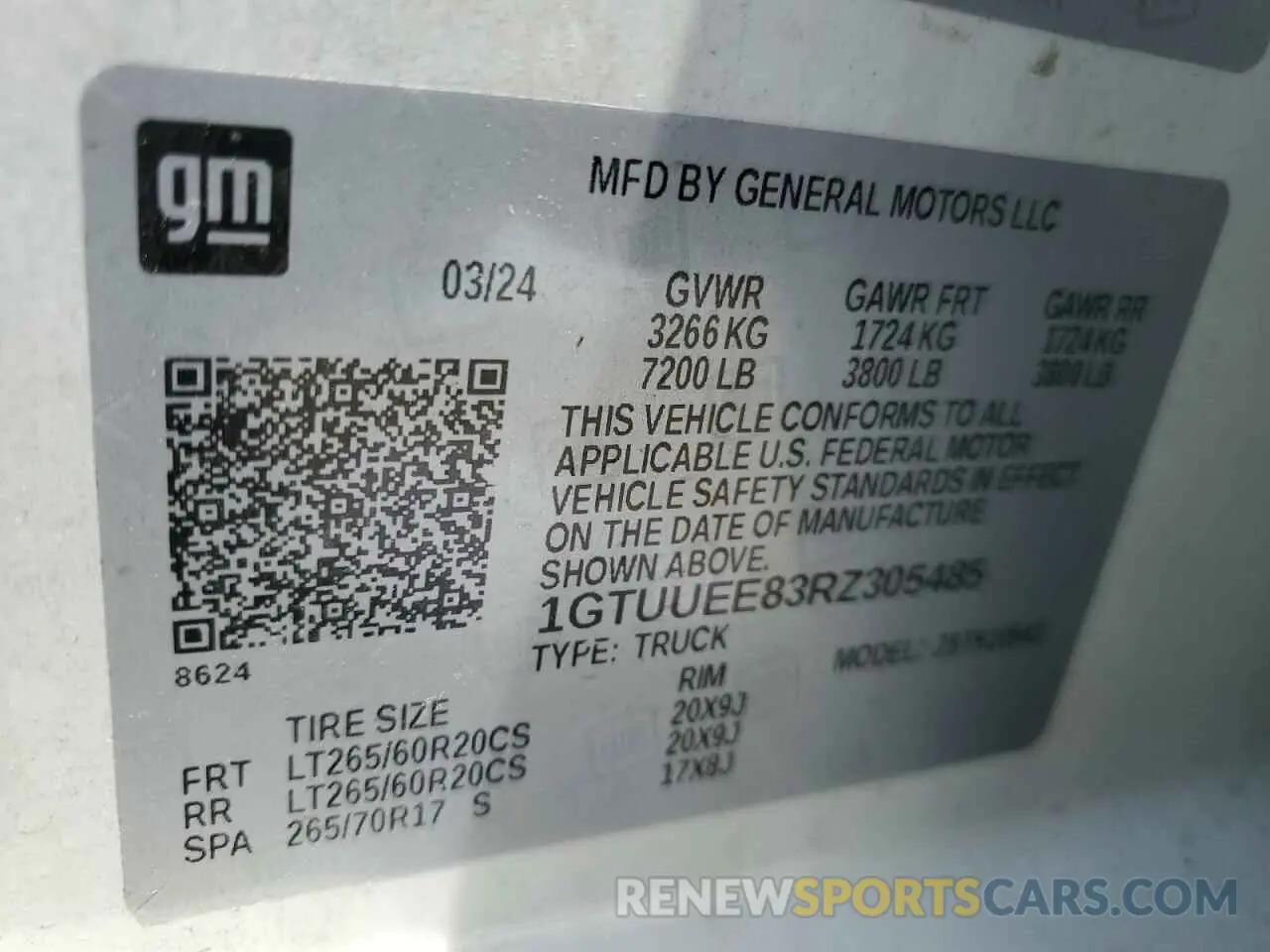 12 fotografías del automóvil dañado 1GTUUEE83RZ305485 GMC SIERRA 2024