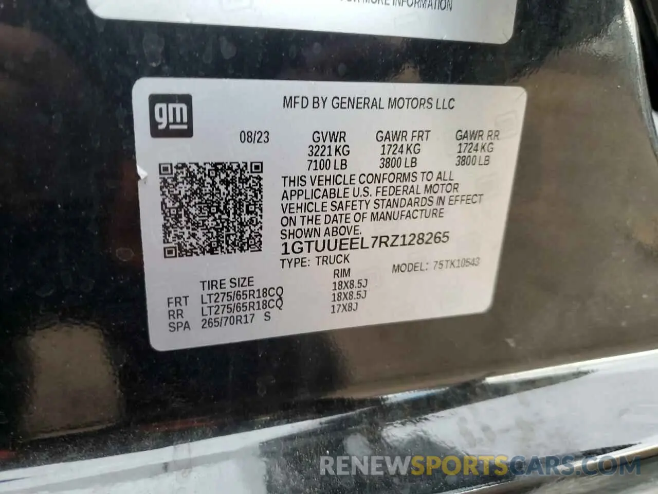 12 fotografías del automóvil dañado 1GTUUEEL7RZ128265 GMC SIERRA 2024