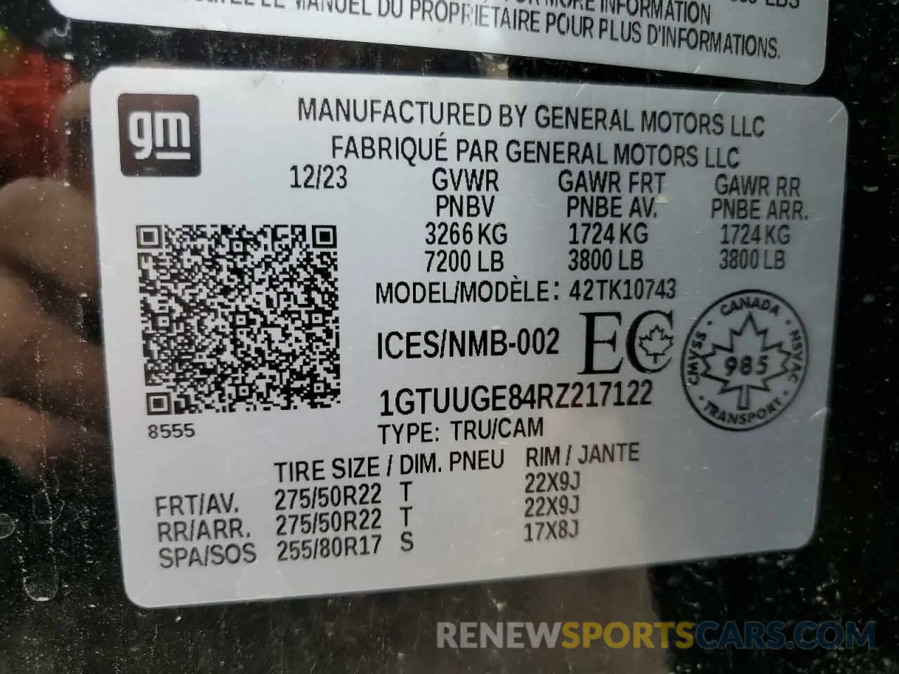 13 fotografías del automóvil dañado 1GTUUGE84RZ217122 GMC SIERRA 2024