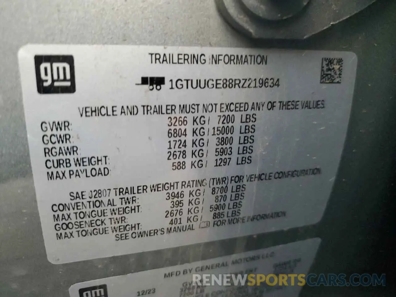 13 fotografías del automóvil dañado 1GTUUGE88RZ219634 GMC SIERRA 2024