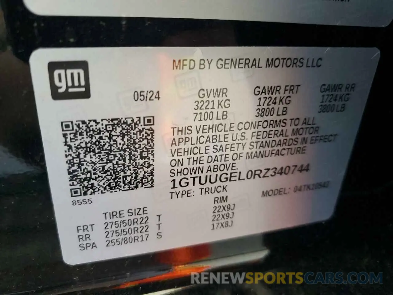 12 fotografías del automóvil dañado 1GTUUGEL0RZ340744 GMC SIERRA 2024