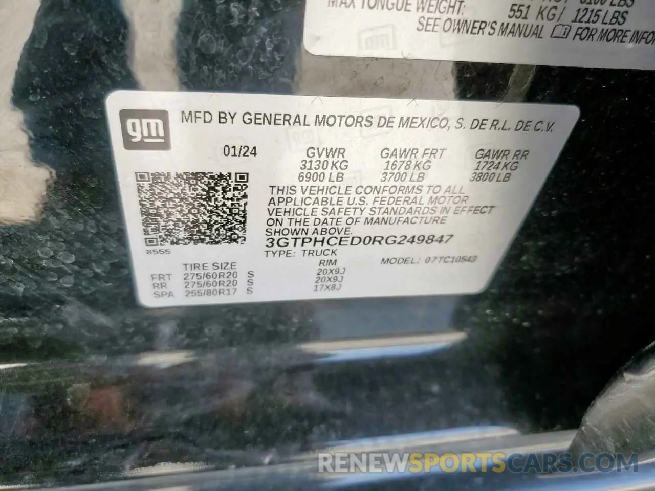12 fotografías del automóvil dañado 3GTPHCED0RG249847 GMC SIERRA 2024
