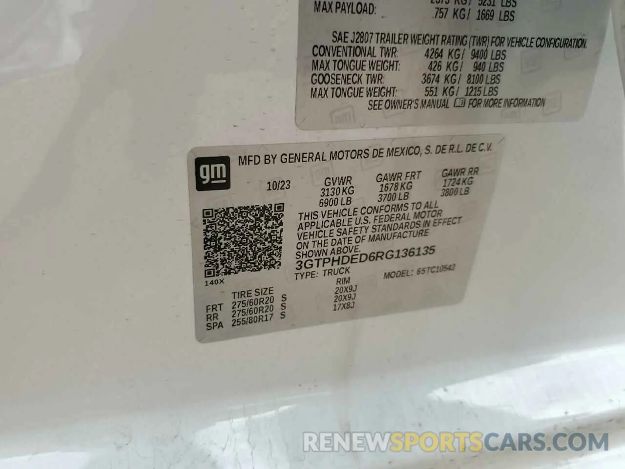 13 fotografías del automóvil dañado 3GTPHDED6RG136135 GMC SIERRA 2024