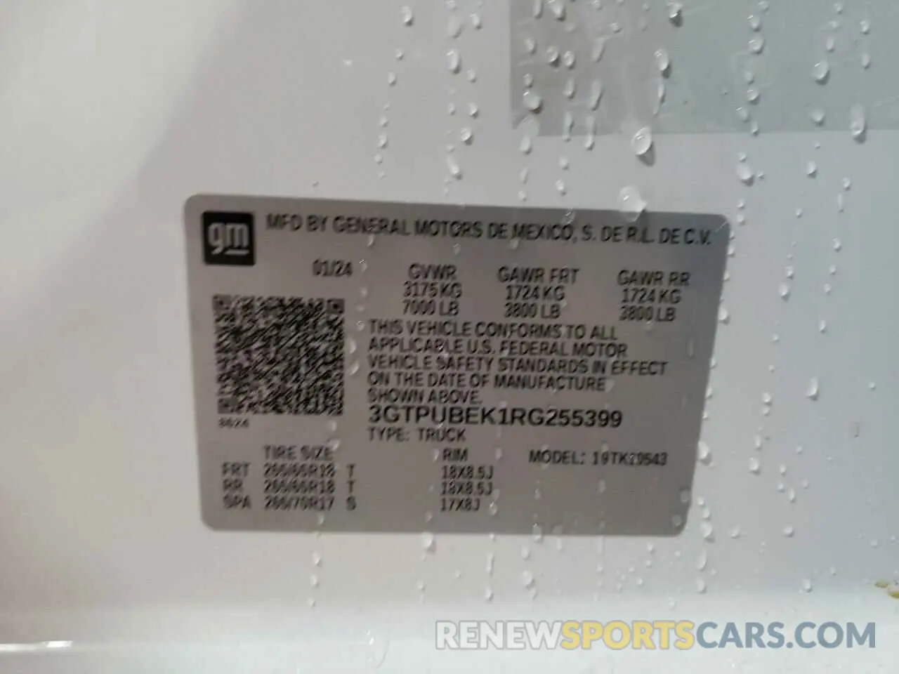 12 fotografías del automóvil dañado 3GTPUBEK1RG255399 GMC SIERRA 2024