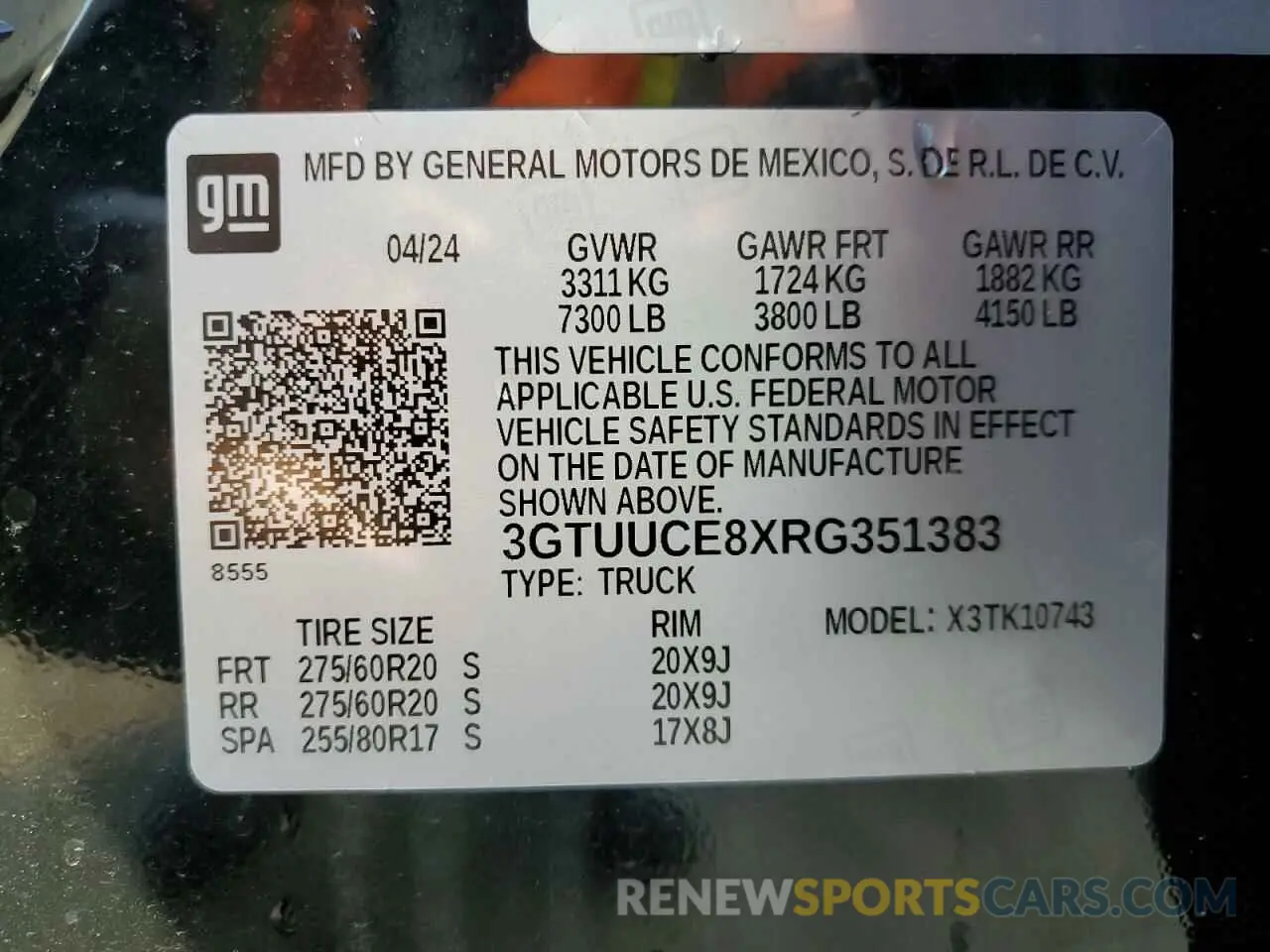13 fotografías del automóvil dañado 3GTUUCE8XRG351383 GMC SIERRA 2024