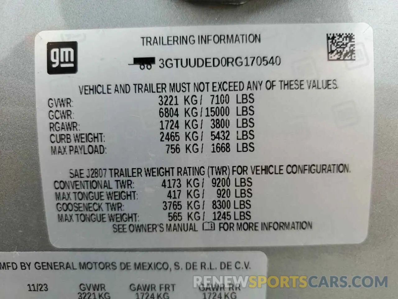15 fotografías del automóvil dañado 3GTUUDED0RG170540 GMC SIERRA 2024
