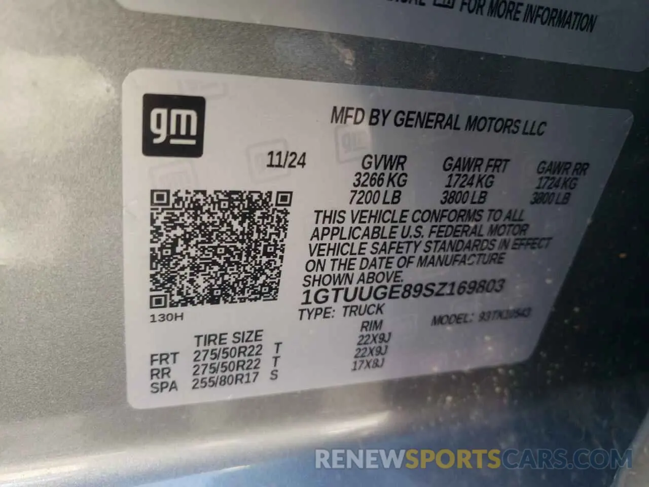 12 fotografías del automóvil dañado 1GTUUGE89SZ169803 GMC SIERRA 2025