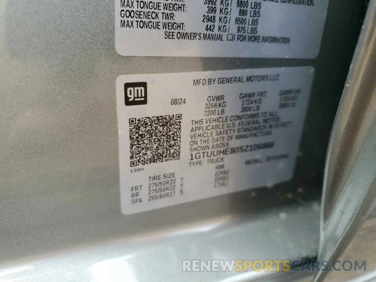 12 fotografías del automóvil dañado 1GTUUHE80SZ106868 GMC SIERRA 2025