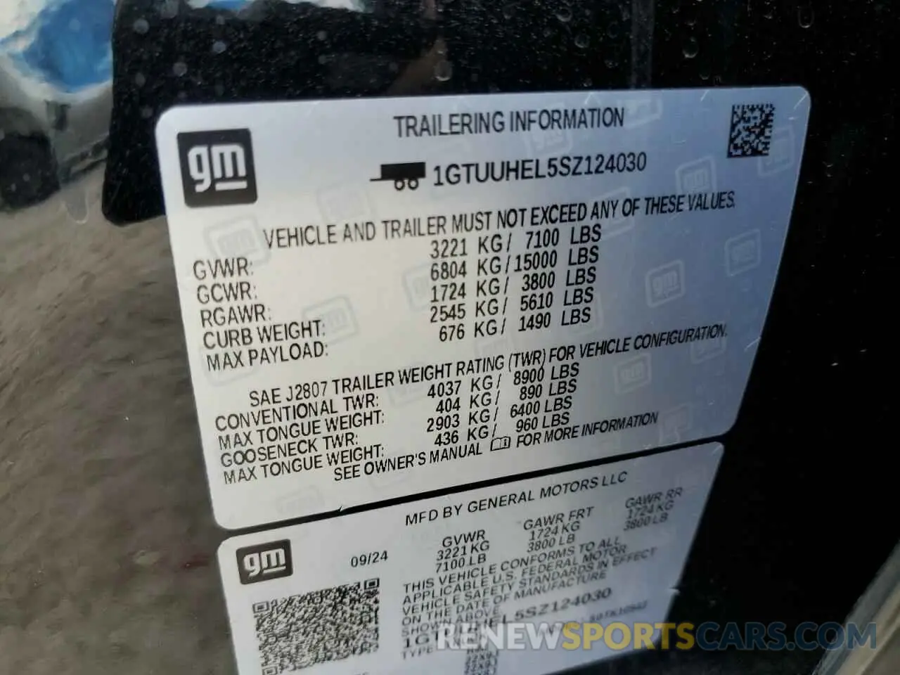 12 fotografías del automóvil dañado 1GTUUHEL5SZ124030 GMC SIERRA 2025