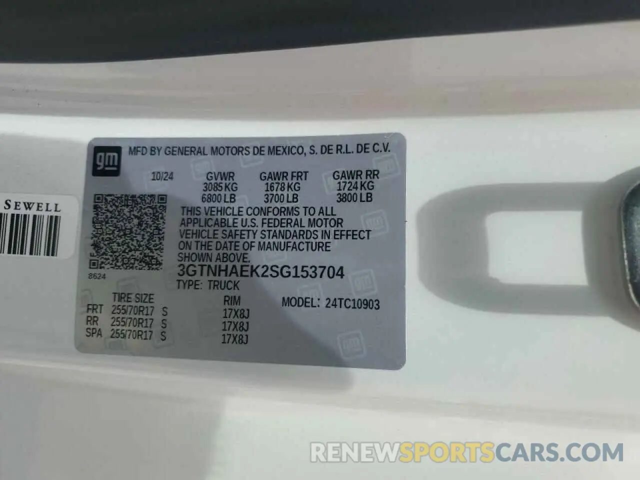 12 fotografías del automóvil dañado 3GTNHAEK2SG153704 GMC SIERRA 2025