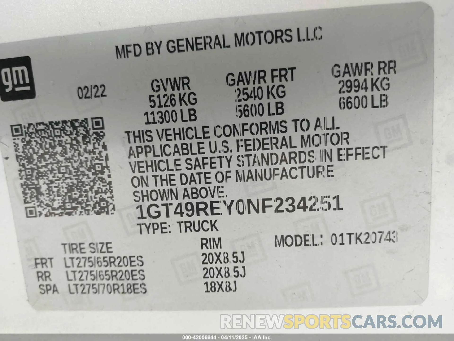 9 fotografías del automóvil dañado 1GT49REY0NF234251 GMC SIERRA 2500HD 2022