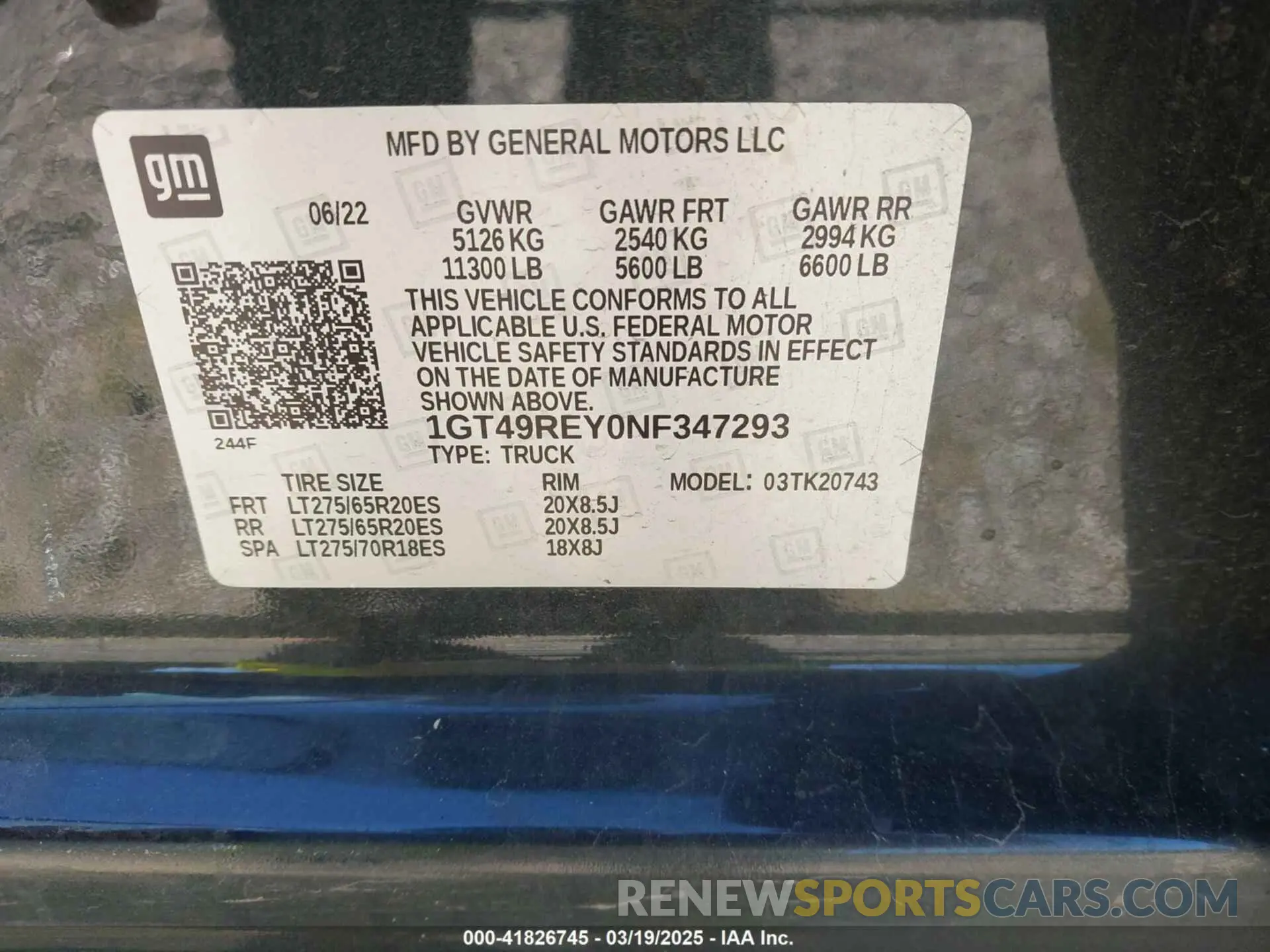 9 fotografías del automóvil dañado 1GT49REY0NF347293 GMC SIERRA 2500HD 2022
