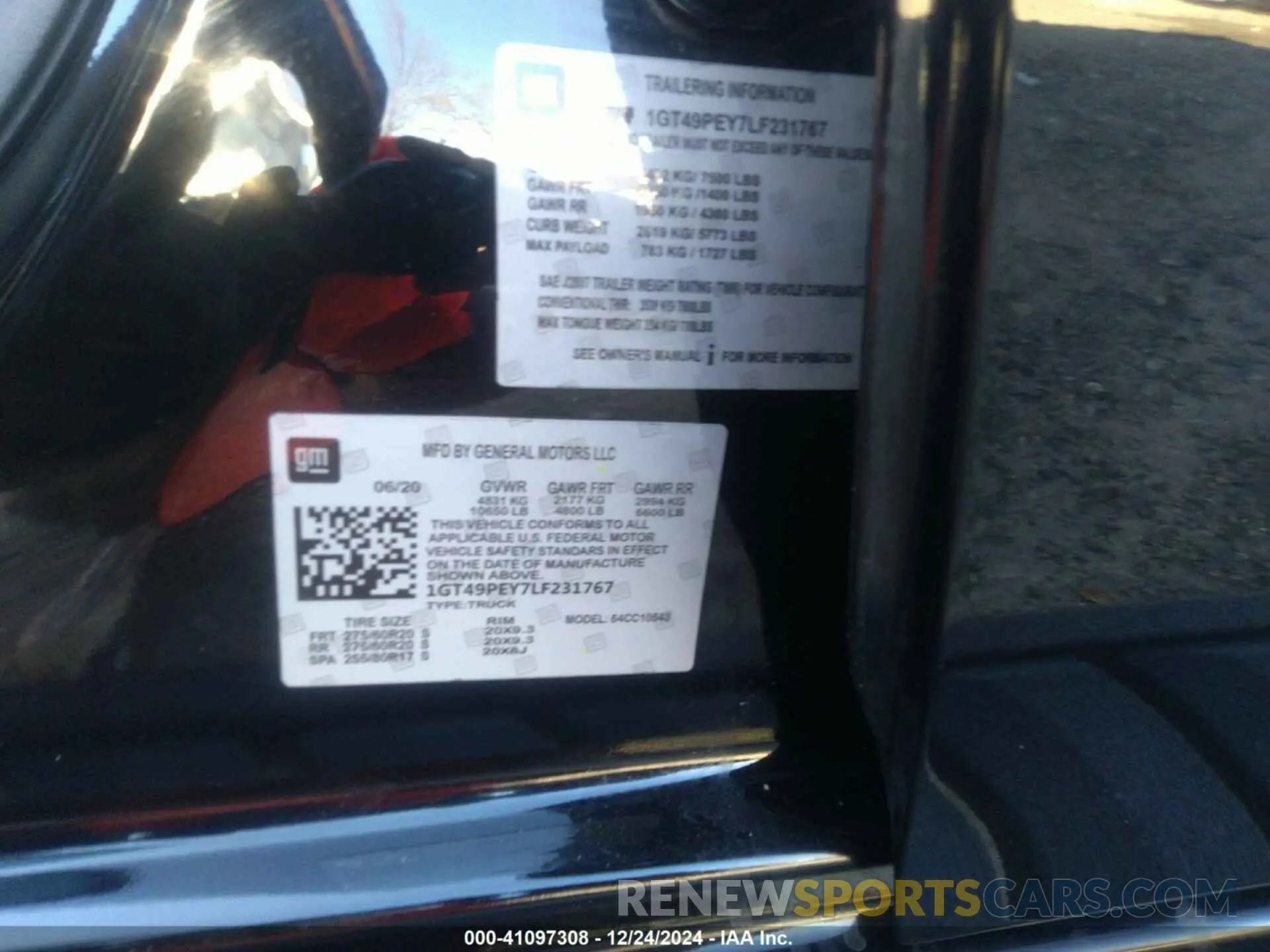 8 fotografías del automóvil dañado 1GT49PEY7PF128788 GMC SIERRA 2500HD 2023