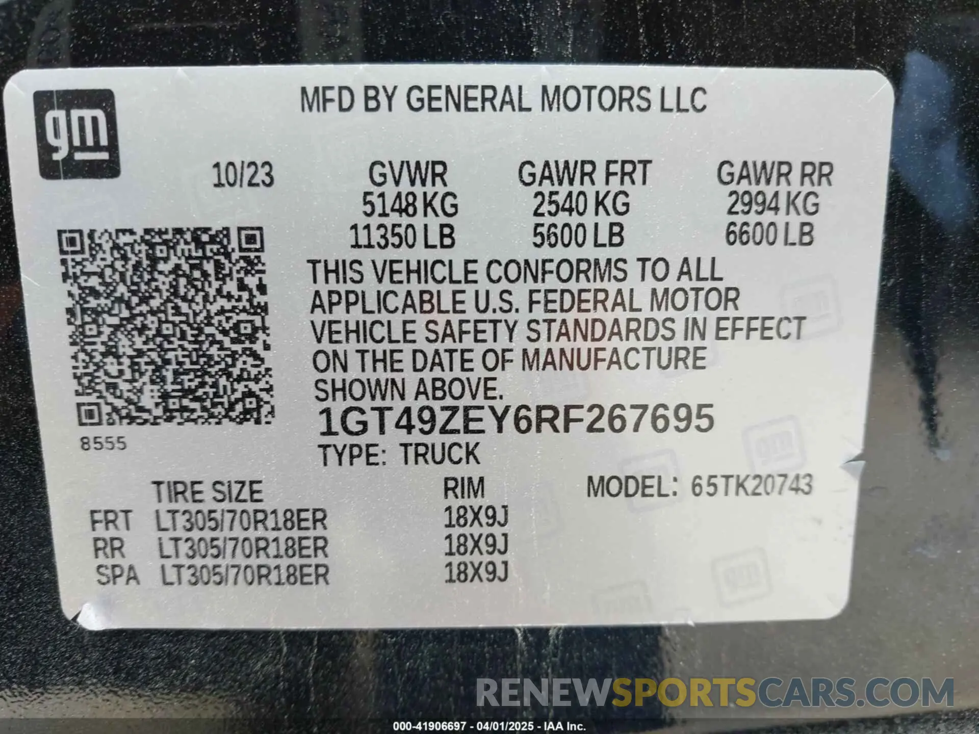 9 fotografías del automóvil dañado 1GT49ZEY6RF267695 GMC SIERRA 2500HD 2024