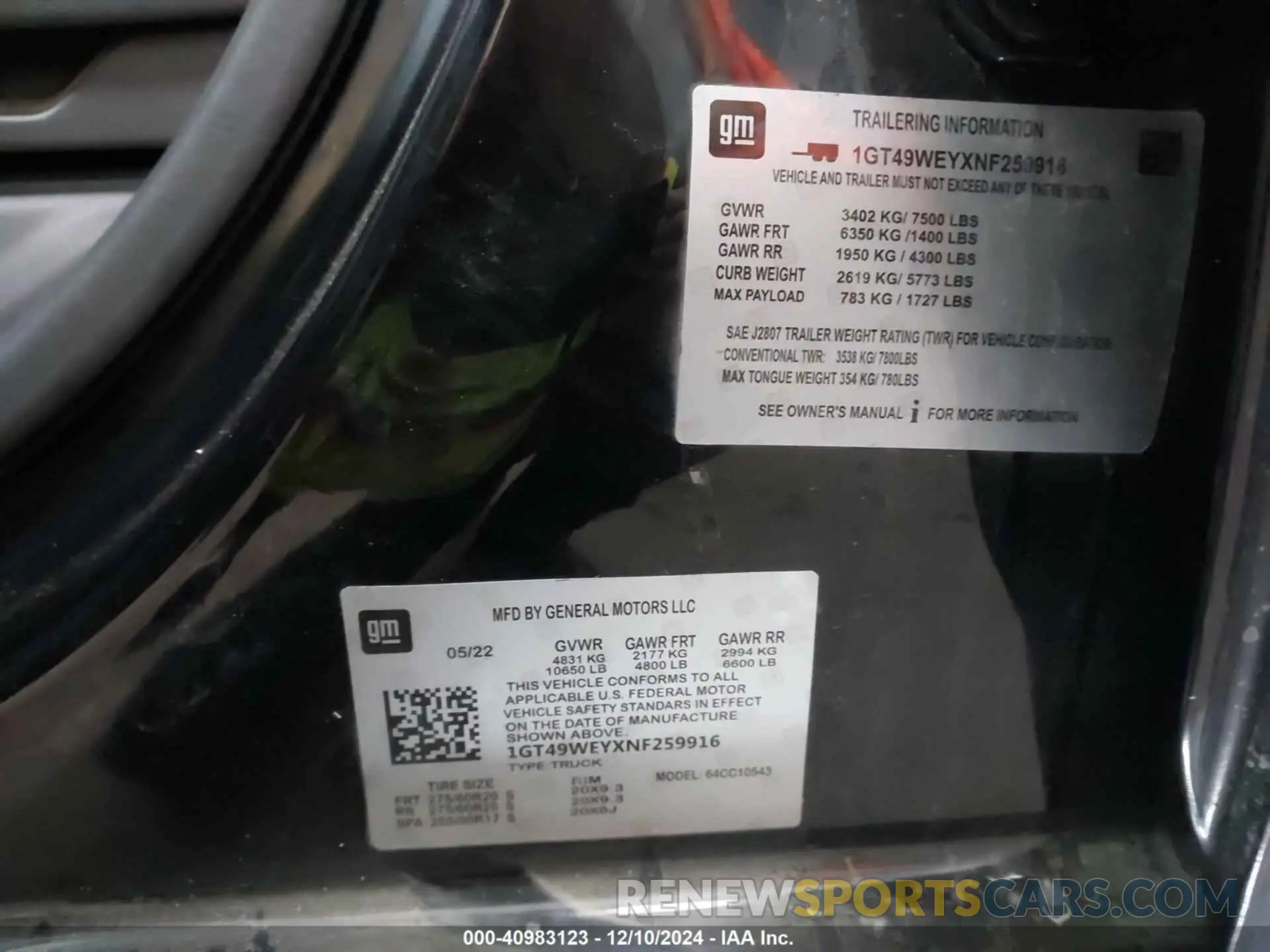 16 fotografías del automóvil dañado 1GT49WEYXPF118475 GMC SIERRA 3500HD 2023
