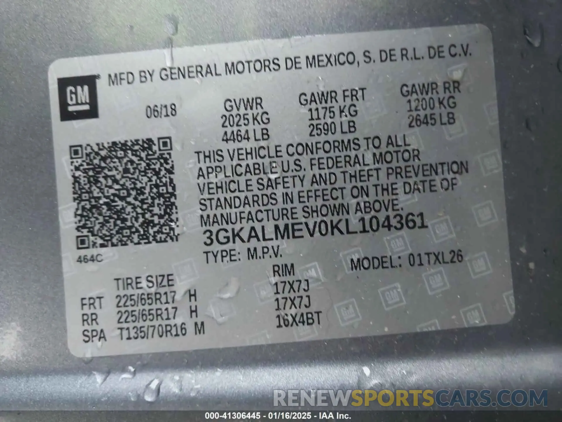9 fotografías del automóvil dañado 3GKALMEV0KL104361 GMC TERRAIN 2019
