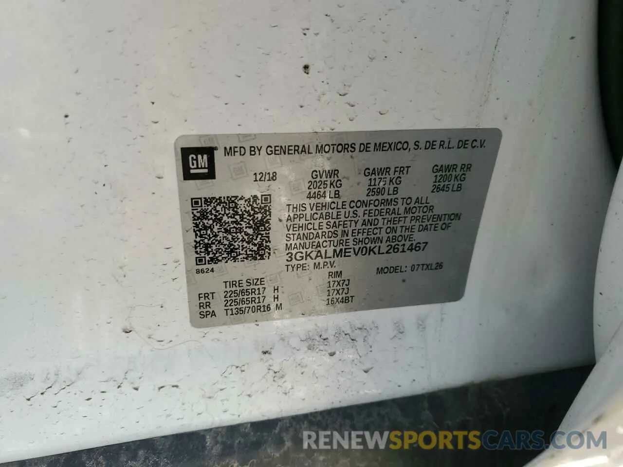 13 fotografías del automóvil dañado 3GKALMEV0KL261467 GMC TERRAIN 2019