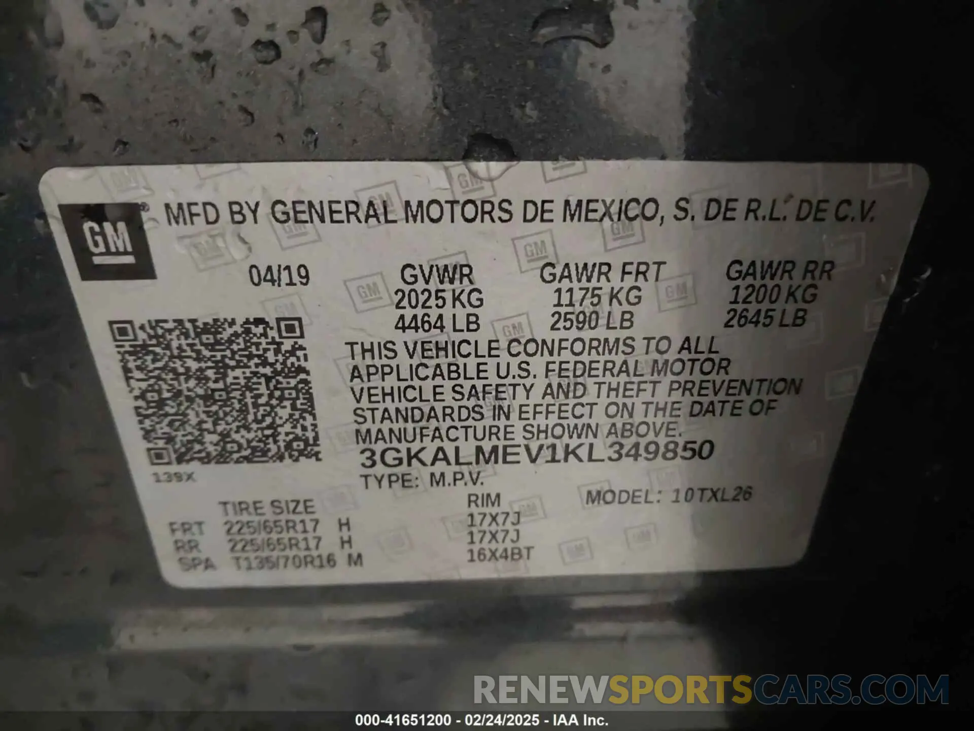 9 fotografías del automóvil dañado 3GKALMEV1KL349850 GMC TERRAIN 2019