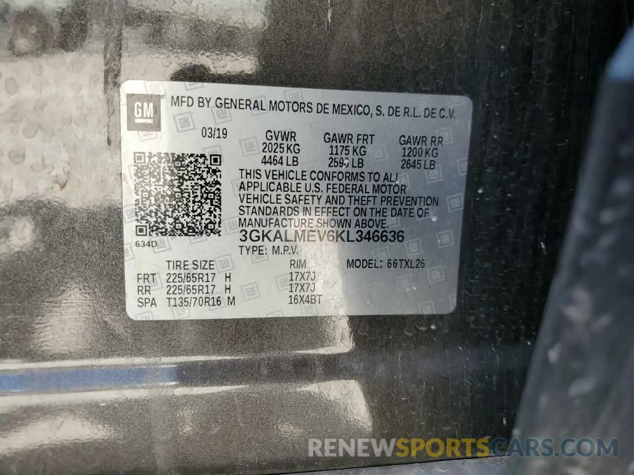 14 fotografías del automóvil dañado 3GKALMEV6KL346636 GMC TERRAIN 2019