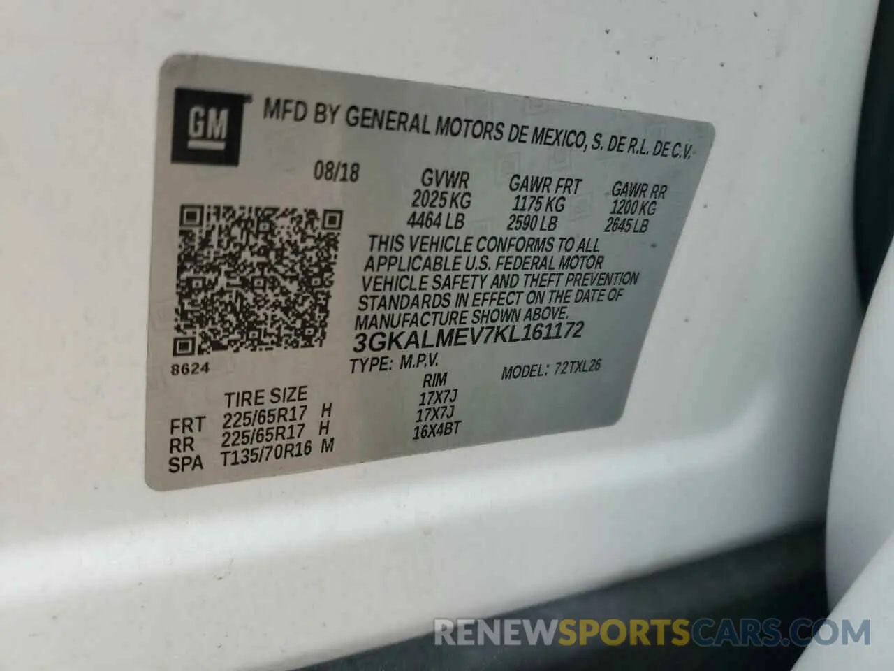 13 fotografías del automóvil dañado 3GKALMEV7KL161172 GMC TERRAIN 2019