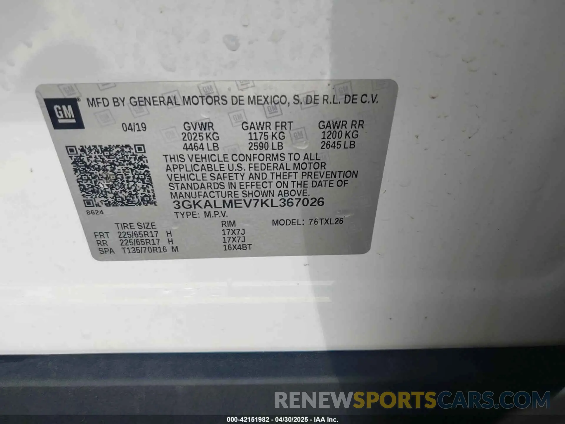 9 fotografías del automóvil dañado 3GKALMEV7KL367026 GMC TERRAIN 2019