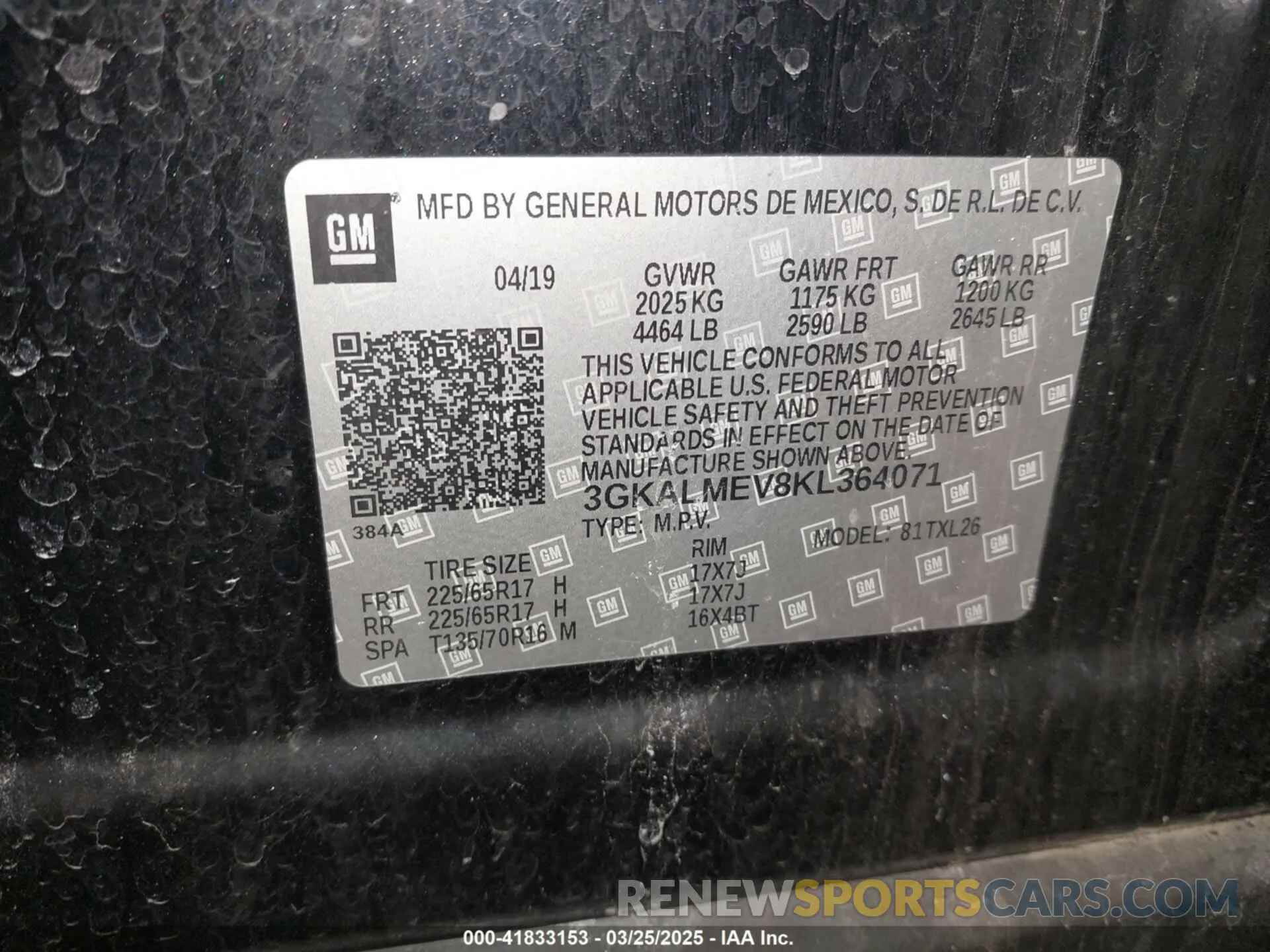 9 fotografías del automóvil dañado 3GKALMEV8KL364071 GMC TERRAIN 2019
