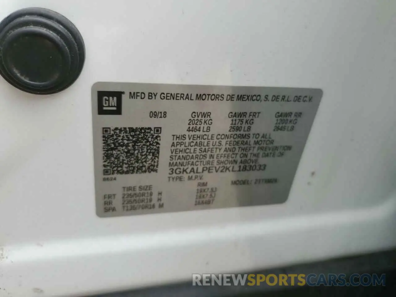 15 fotografías del automóvil dañado 3GKALPEV2KL183033 GMC TERRAIN 2019