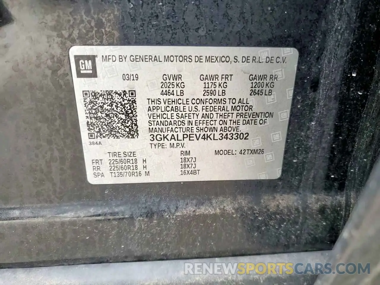 13 fotografías del automóvil dañado 3GKALPEV4KL343302 GMC TERRAIN 2019