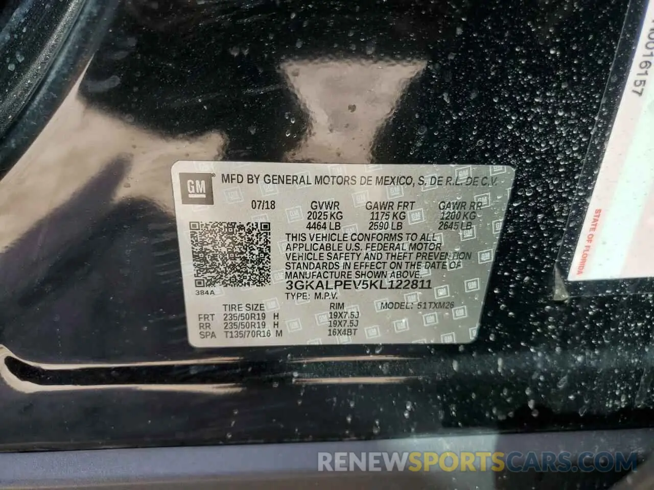 13 fotografías del automóvil dañado 3GKALPEV5KL122811 GMC TERRAIN 2019