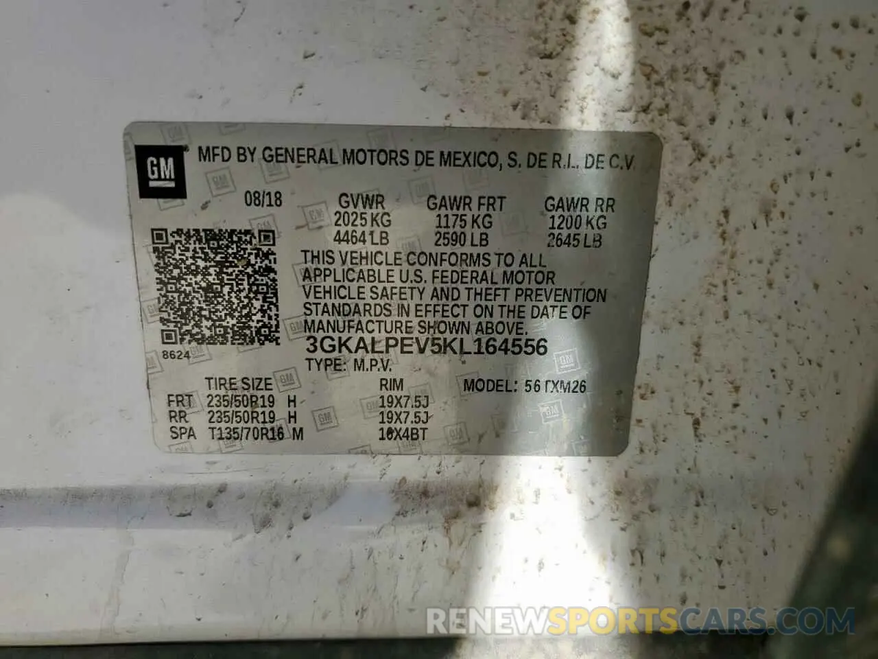 15 fotografías del automóvil dañado 3GKALPEV5KL164556 GMC TERRAIN 2019