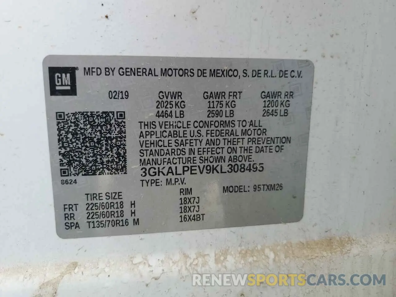 15 fotografías del automóvil dañado 3GKALPEV9KL308495 GMC TERRAIN 2019