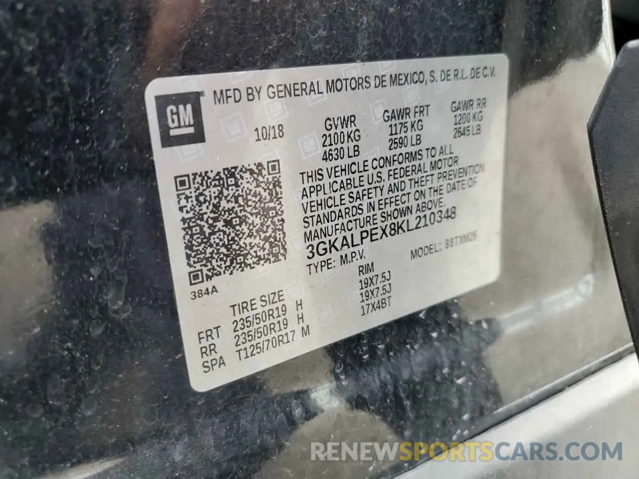 13 fotografías del automóvil dañado 3GKALPEX8KL210348 GMC TERRAIN 2019