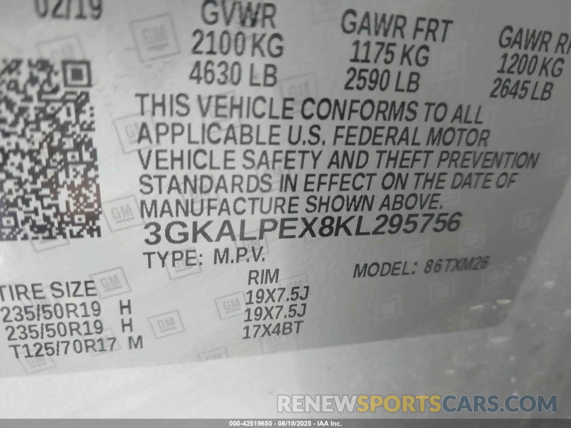 9 fotografías del automóvil dañado 3GKALPEX8KL295756 GMC TERRAIN 2019