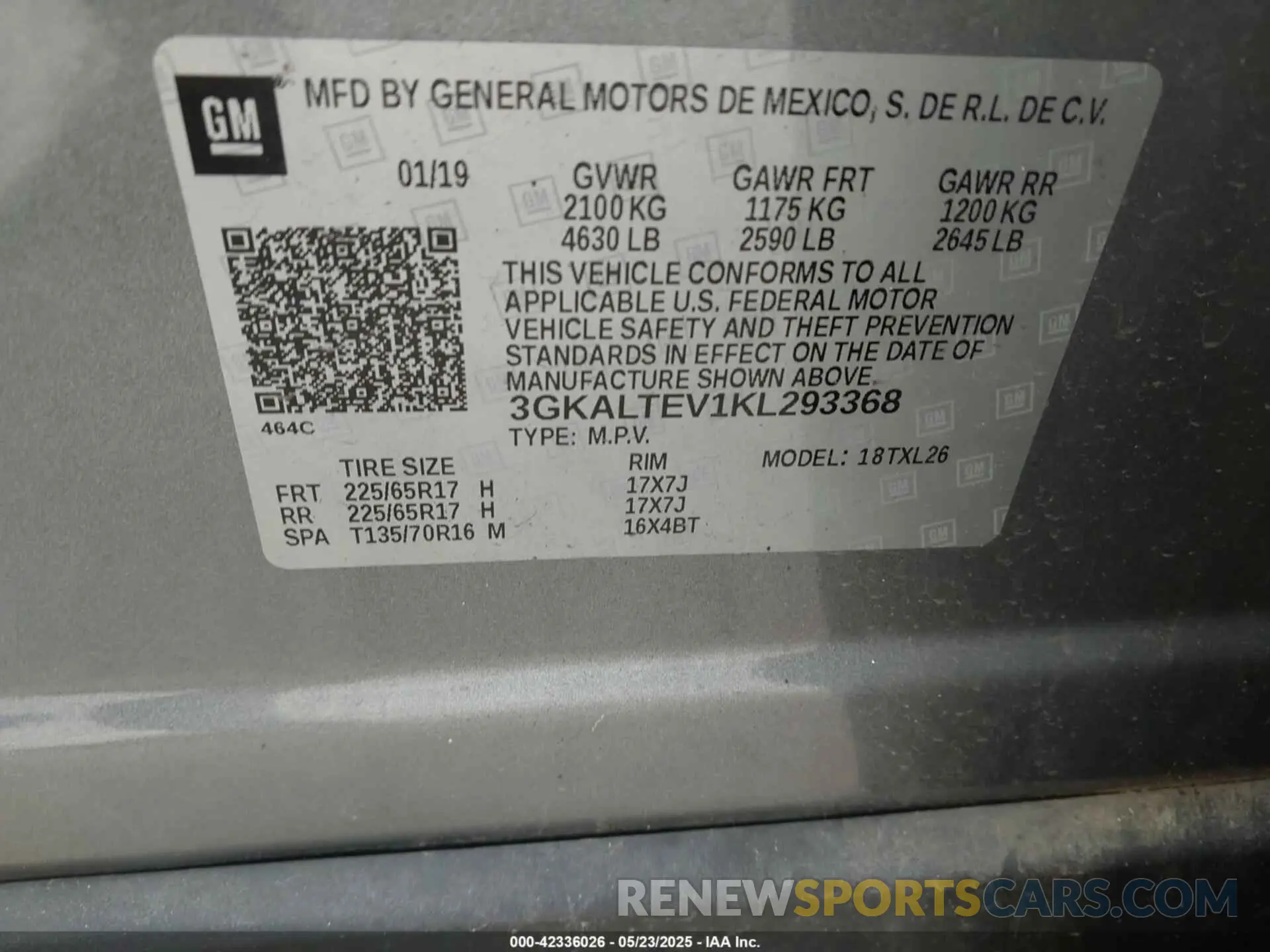 9 fotografías del automóvil dañado 3GKALTEV1KL293368 GMC TERRAIN 2019
