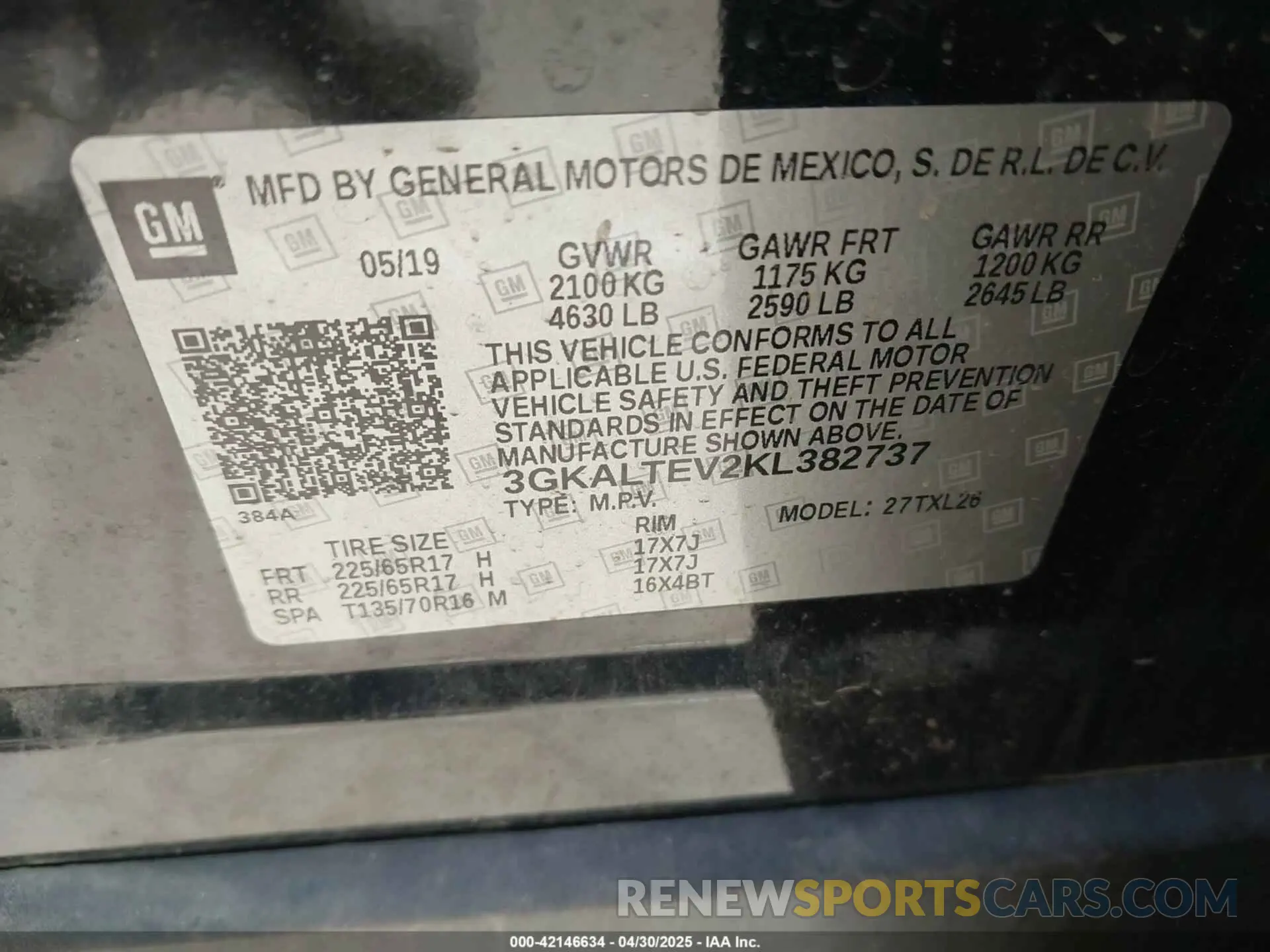 9 fotografías del automóvil dañado 3GKALTEV2KL382737 GMC TERRAIN 2019