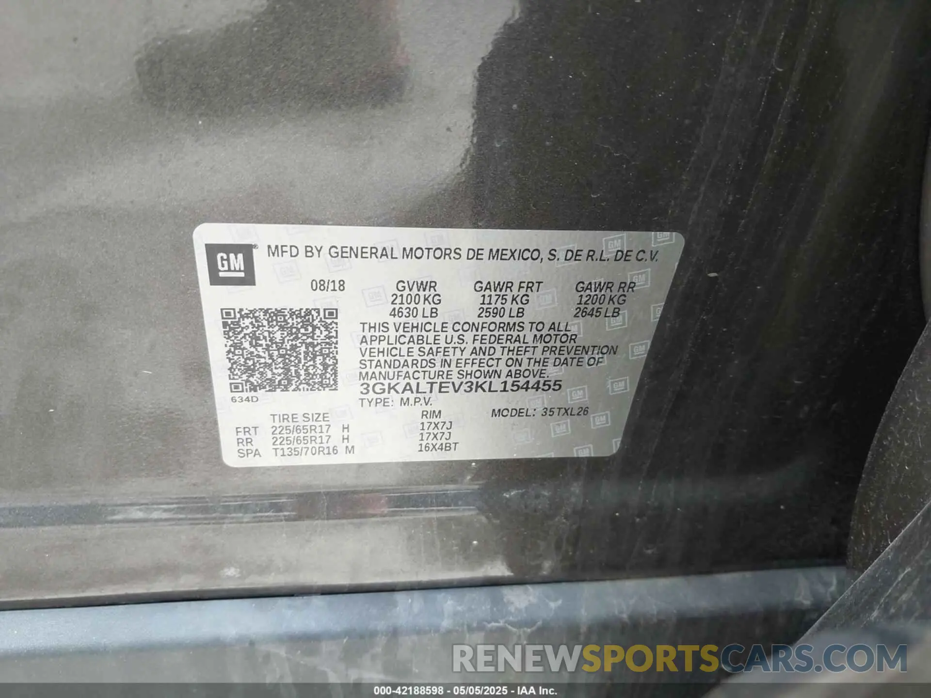9 fotografías del automóvil dañado 3GKALTEV3KL154455 GMC TERRAIN 2019
