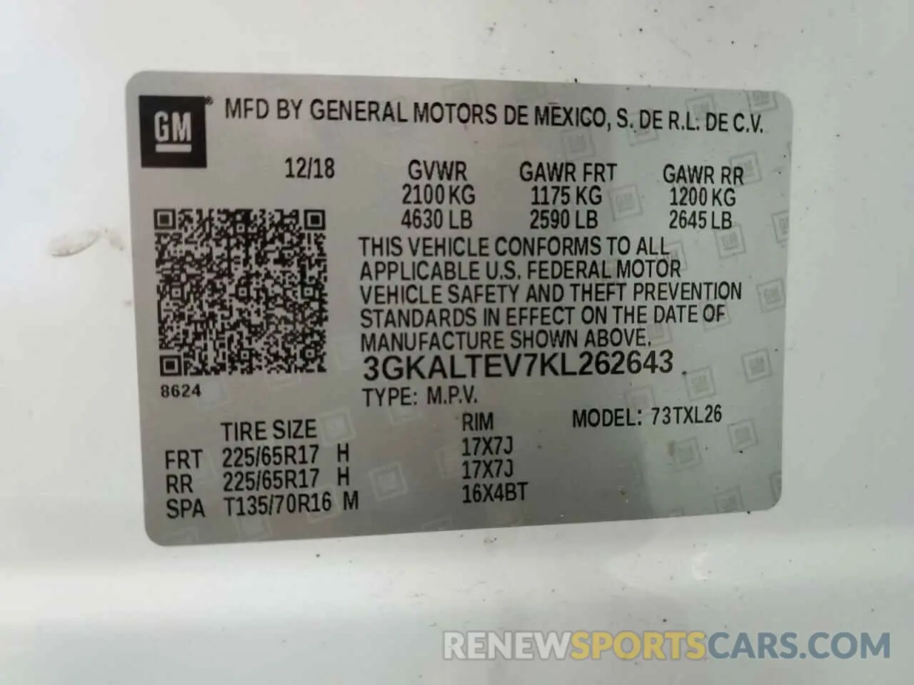 13 fotografías del automóvil dañado 3GKALTEV7KL262643 GMC TERRAIN 2019