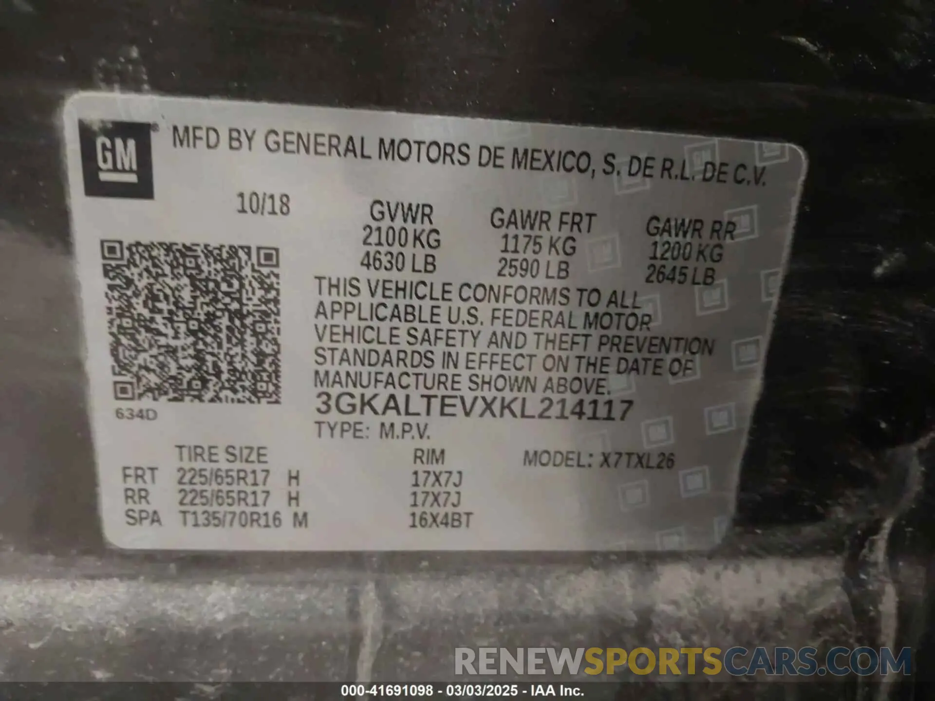 9 fotografías del automóvil dañado 3GKALTEVXKL214117 GMC TERRAIN 2019